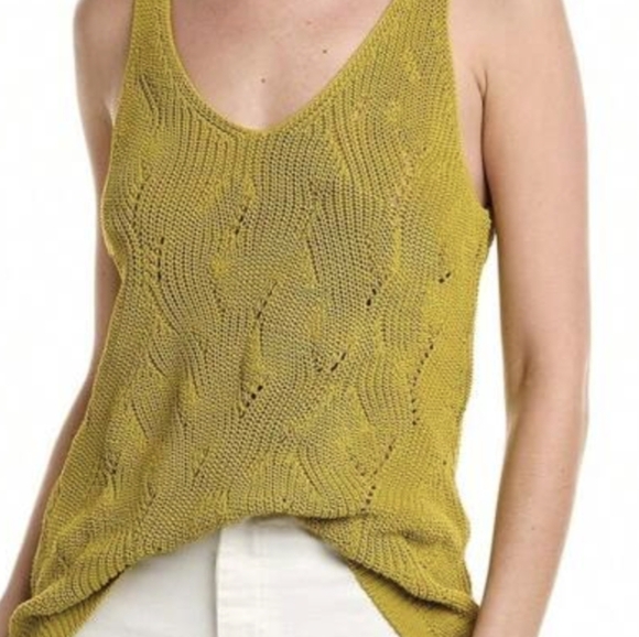 Ted Baker Women top mustard-yellow knit  tank top. - Picture 8 of 9